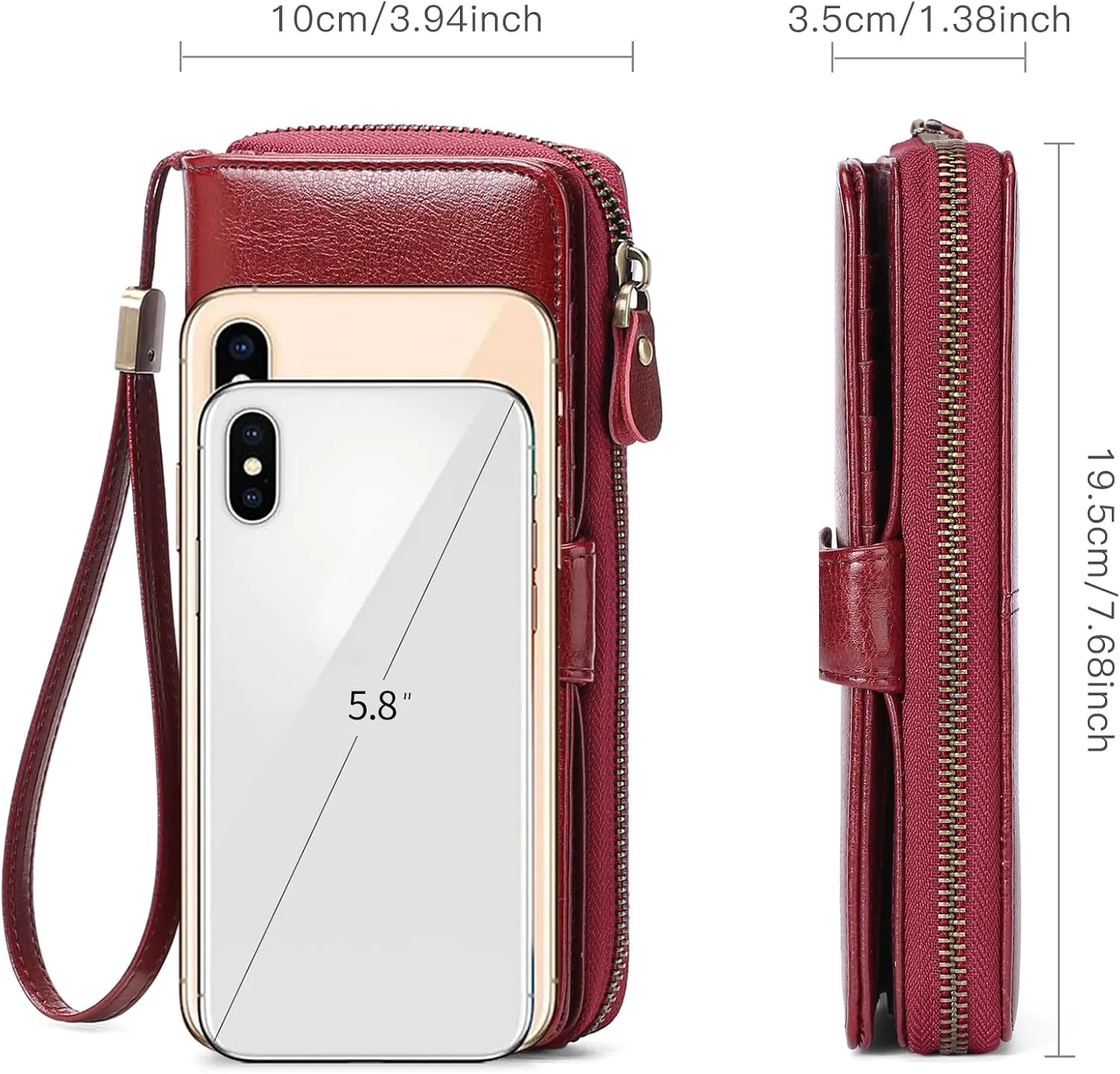 GAEKEAO Wallet for Women Clutch RFID Blocking Leather Wristlet Purse Large Capacity Credit Card Holder Zip Around Wallets