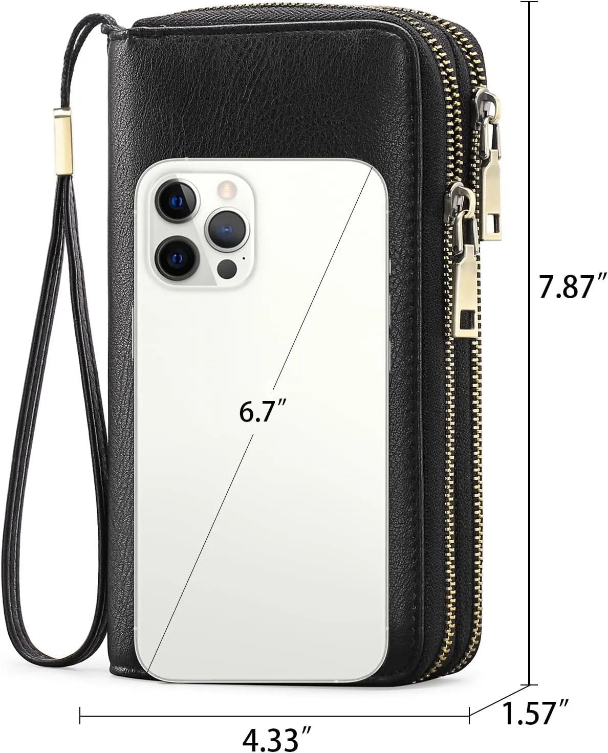 GAEKEAO Wallet for Women Clutch RFID Blocking Wristlet Leather Purse Large Capacity Credit Card Holder with Grip Hand Strap