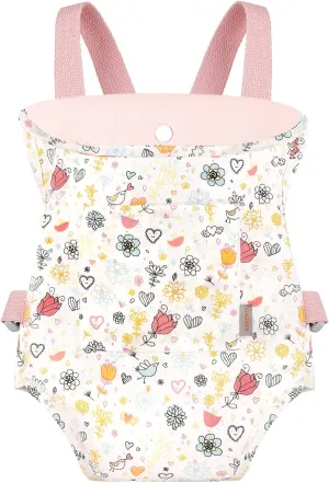 GAGAKU Doll Carrier Soft Cotton Front and Back Carrying with Adjustable Straps for Baby - Rose Garden