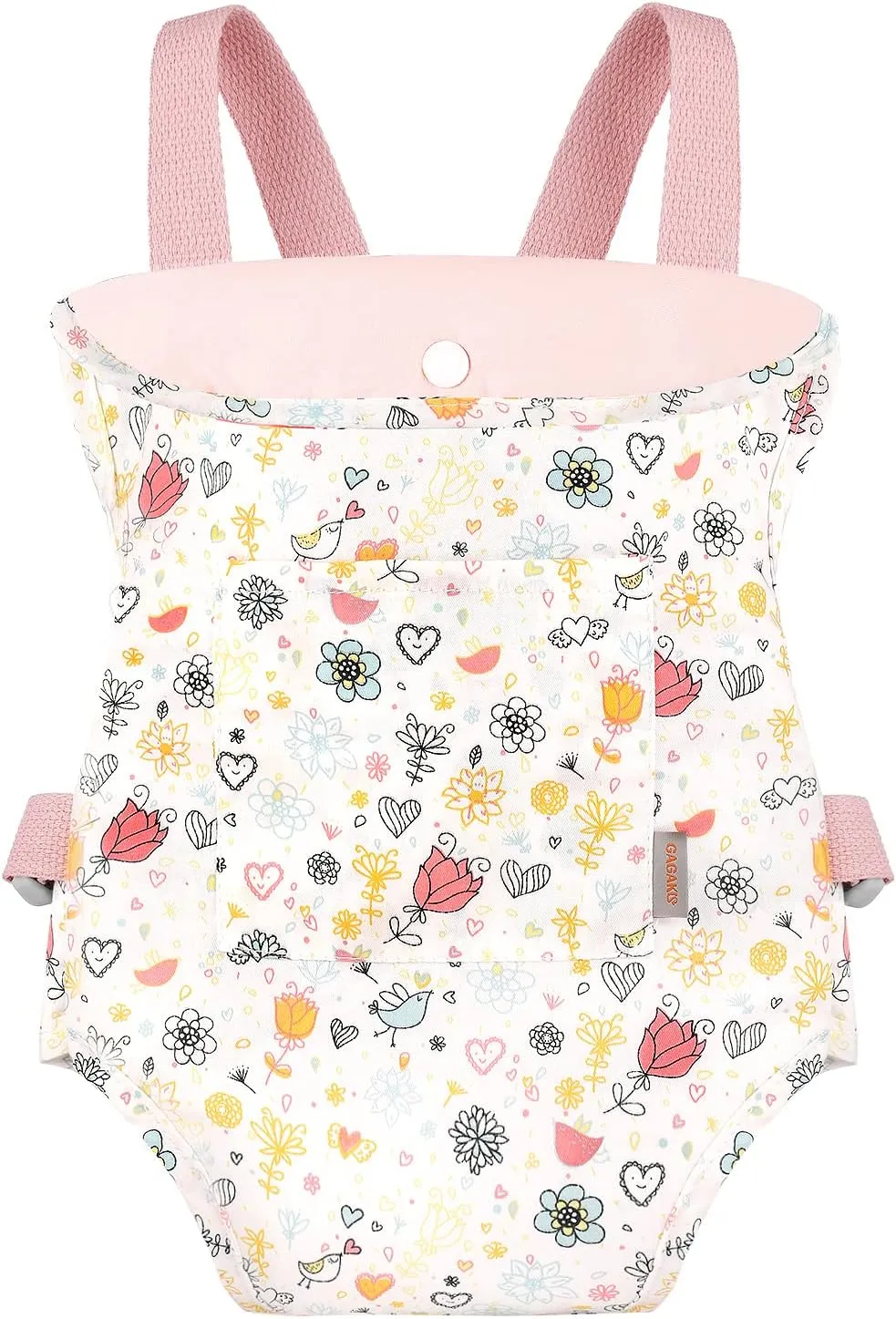GAGAKU Doll Carrier Soft Cotton Front and Back Carrying with Adjustable Straps for Baby - Rose Garden