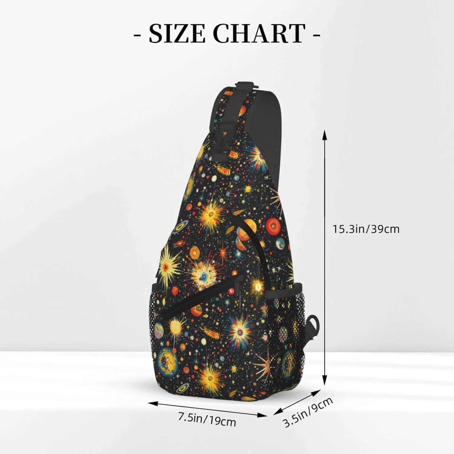 Galaxy Crossbody Sling Backpack Sling Bag Adjustable Chest Shoulder Daypack For Women Men