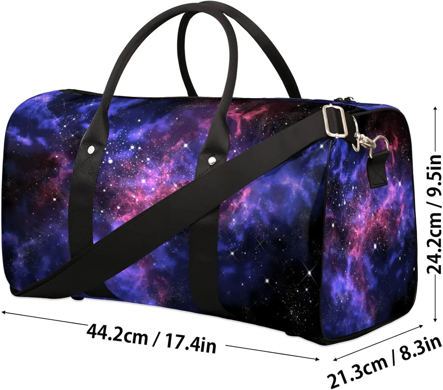 Galaxy Travel Duffle Bag, Weekender Bags for Women Men, Carry on Overnight Bag Waterproof Gym Bags, Hospital Bag for Labor and Delivery