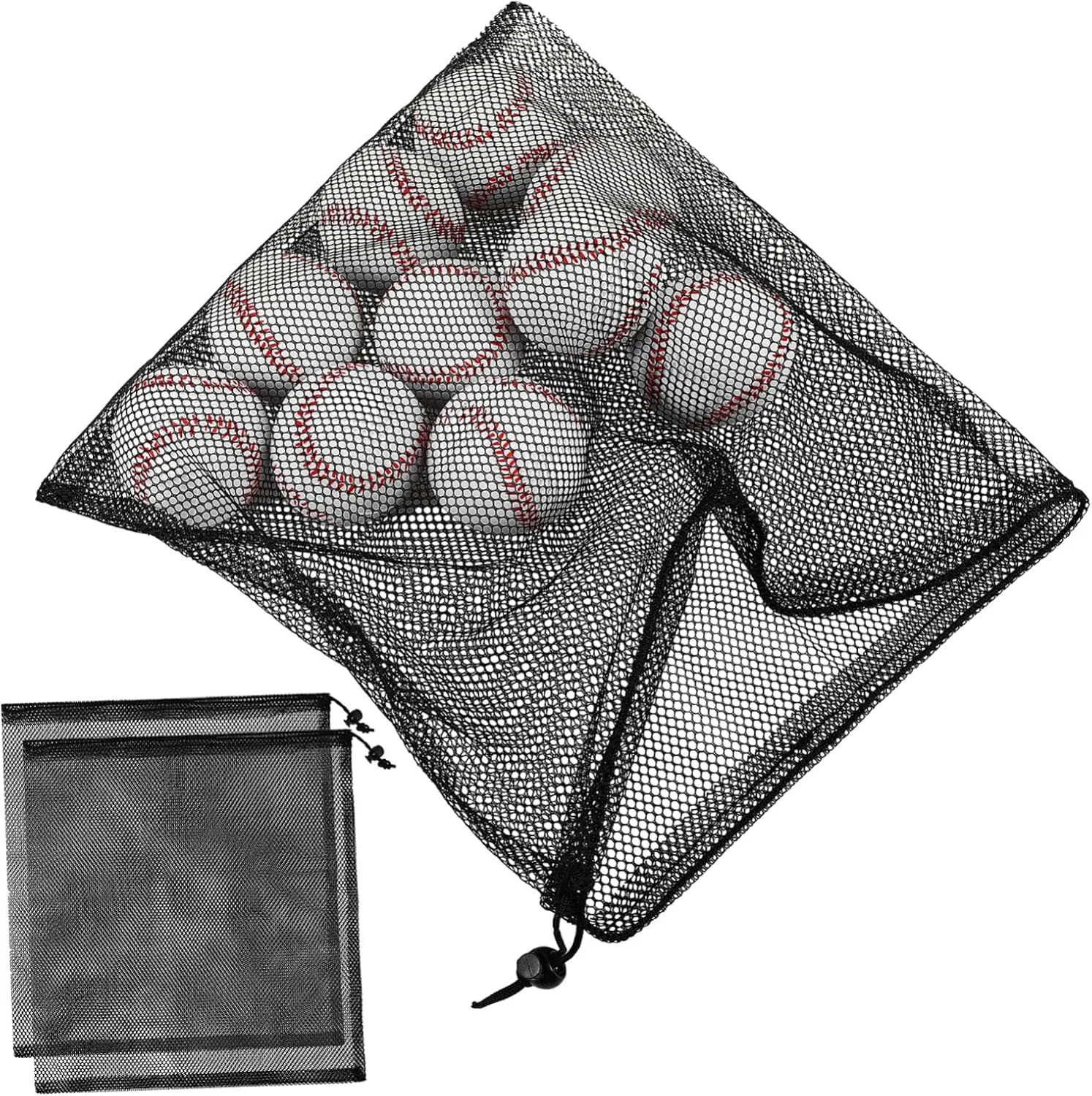 GALPADA Large Mesh Drawstring Bag Set 3pcs Mesh Storage Bags for Laundry Pool Pump Sports Ventilated Lightweight Pouches