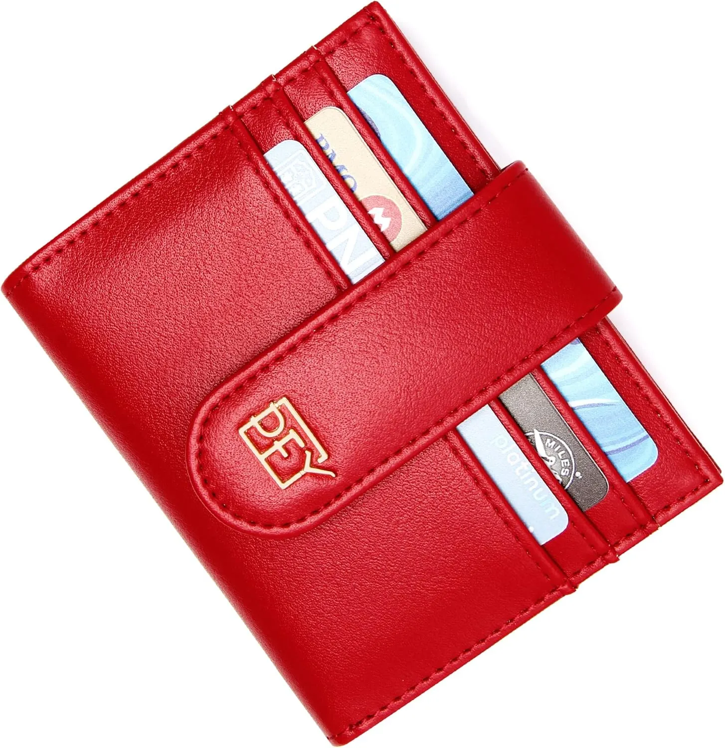 GEEAD Red Mini Small Wallets for Women Slim Bifold Credit Card Holder Minimalist Zipper Coin Pocket Red Wallet for Christmas