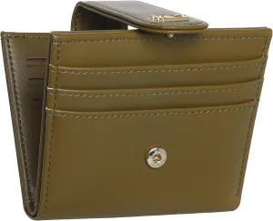 GEEAD Small Wallets for Women Slim Bifold Credit Card Holder Minimalist Zipper Coin Pocket (Army Green)
