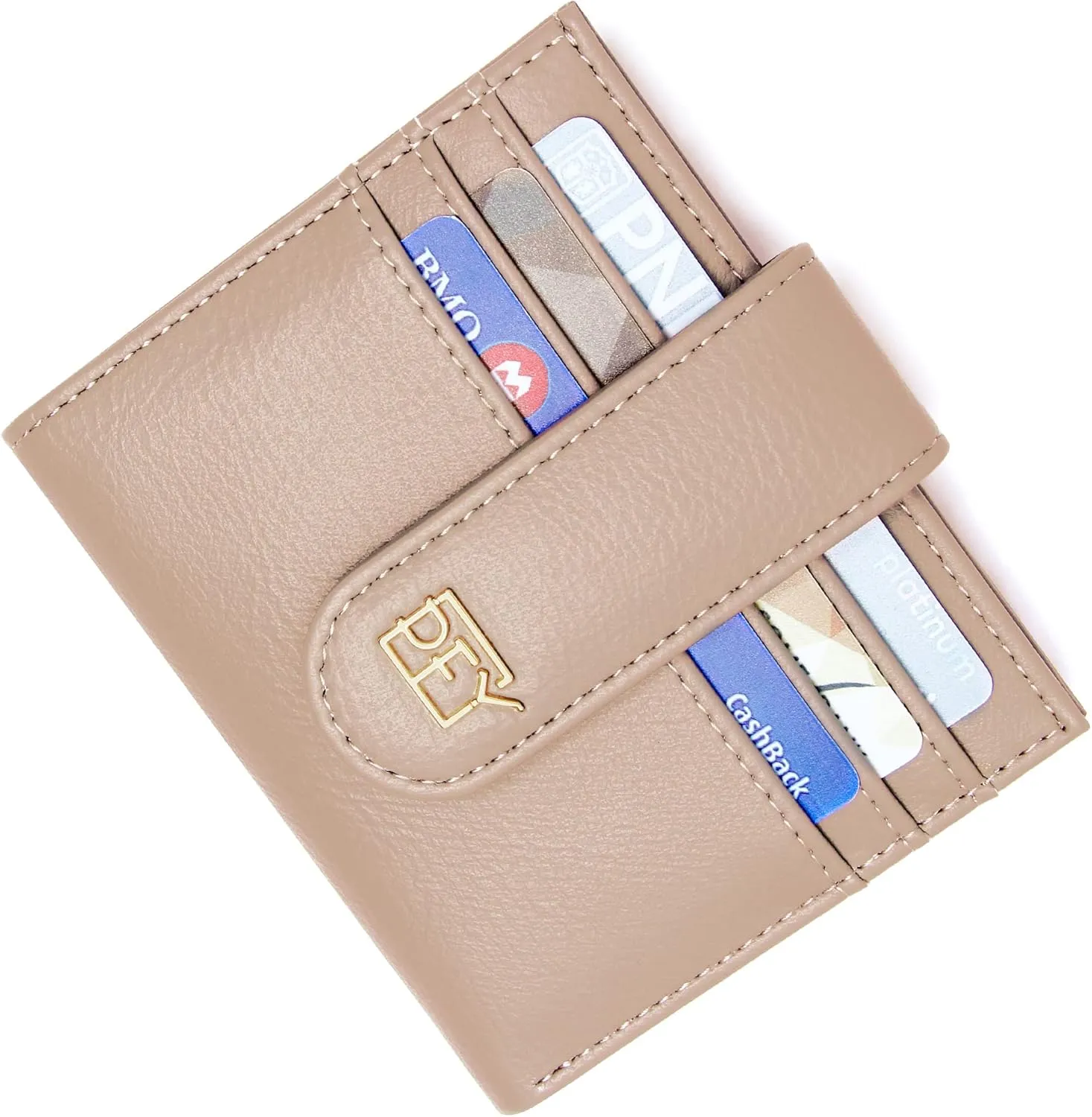 GEEAD Small Wallets for Women Slim Bifold Credit Card Holder Minimalist Zipper Coin Pocket