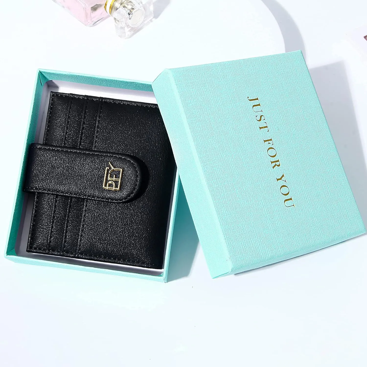 GEEAD Small Wallets for Women Slim Bifold Credit Card Holder Minimalist Zipper Coin Pocket