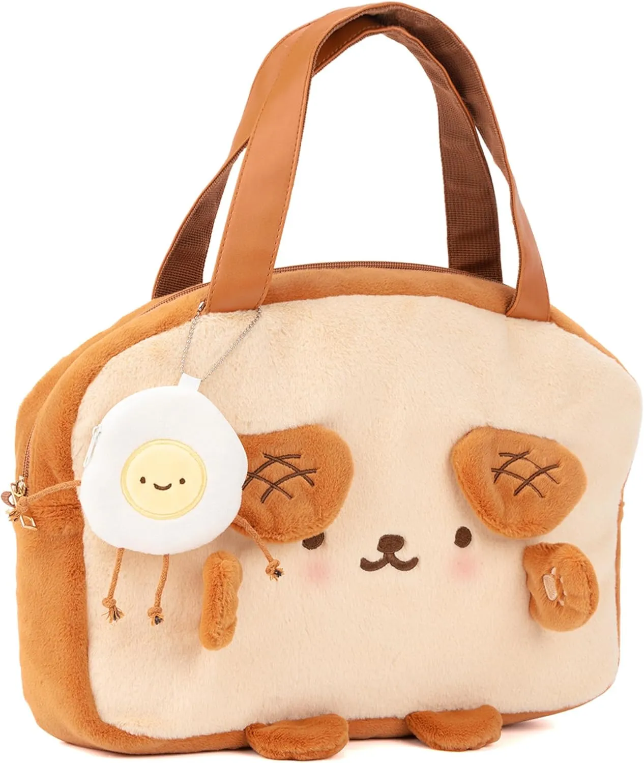 GeekShare Toast Plush Bag with A Shoulder Strap, Crossbody Tote Bag Compatible with Nintendo Switch/OLED and Other Accessories