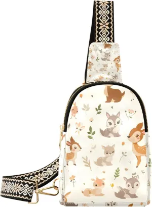 Generate Delightful Animals Backpack Sling Bag for Women Crossbody Bags Small Cross Body Bags Leather Travel Chest Bag Purse Casual Daypack