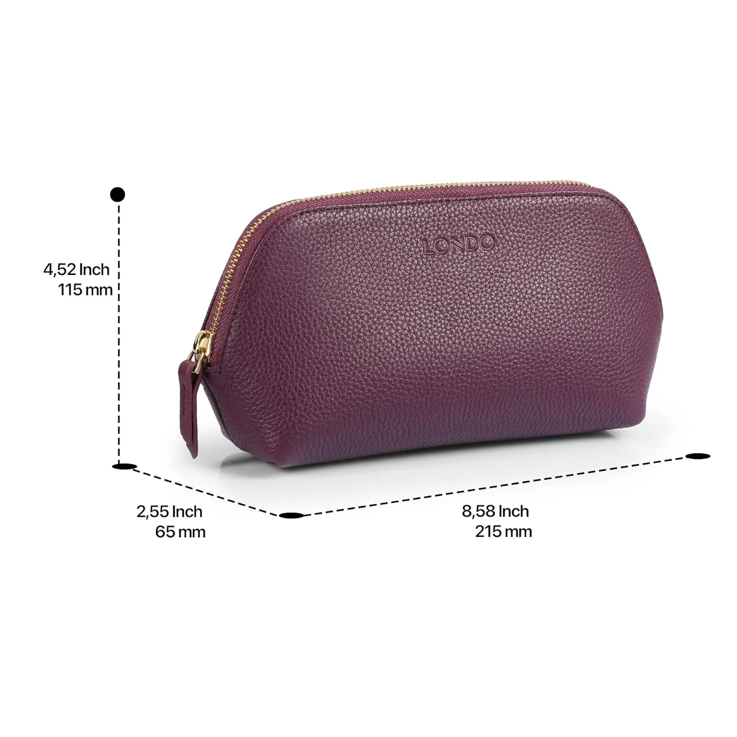 Genuine Leather Makeup Bag Cosmetic Pouch Travel Organizer Toiletry Clutch