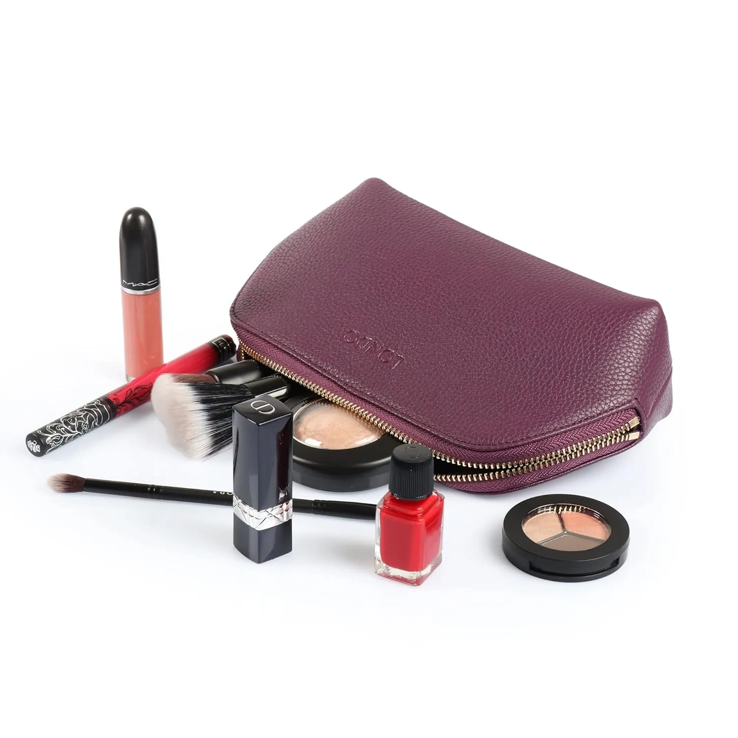 Genuine Leather Makeup Bag Cosmetic Pouch Travel Organizer Toiletry Clutch