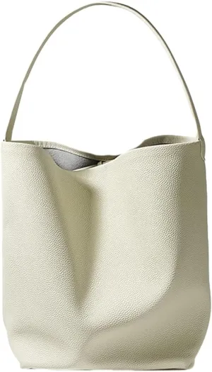 Genuine Leather Shoulder Bags for Women Ladies Large Bucket Tote Purse Handbags Trendy Soft Working Satchel