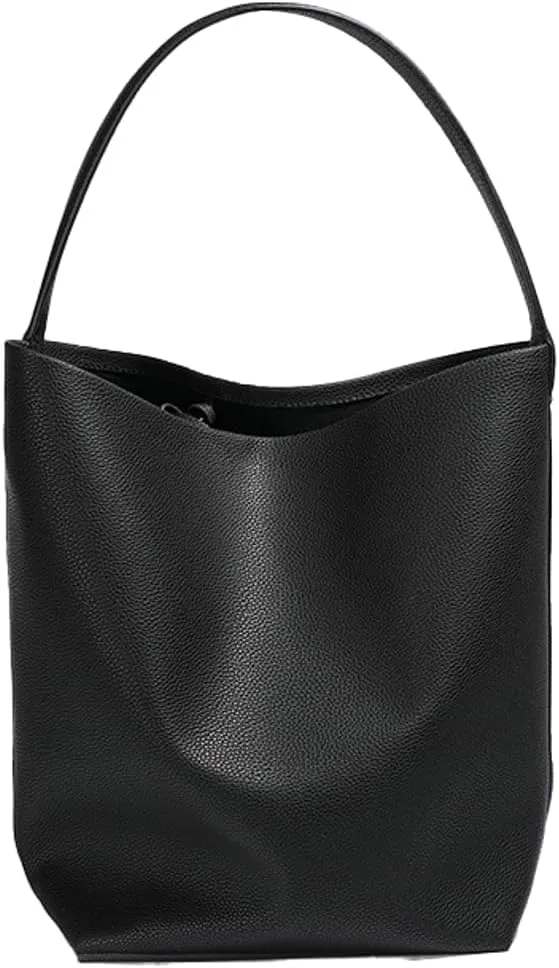 Genuine Leather Shoulder Bags for Women Ladies Large Bucket Tote Purse Handbags Trendy Soft Working Satchel