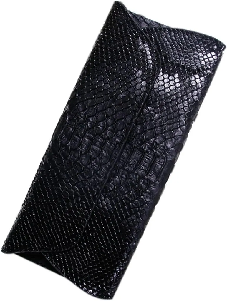 Genuine Leather Snakeskin Envelope Handbag Wallet Clutch for Women
