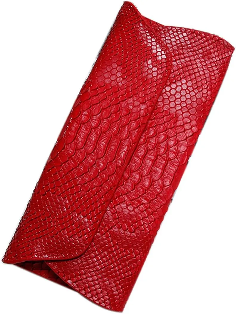 Genuine Leather Snakeskin Envelope Handbag Wallet Clutch for Women