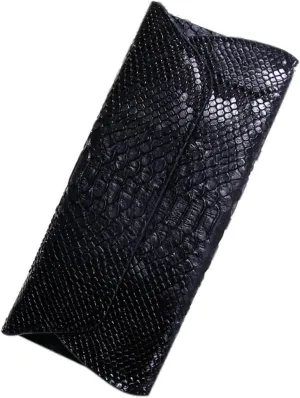 Genuine Leather Snakeskin Envelope Handbag Wallet Clutch for Women