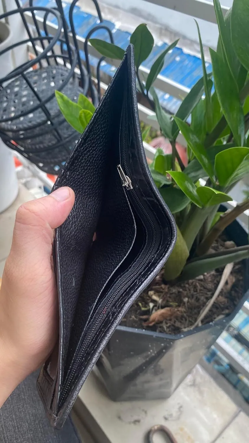 Genuine leather wallets men Alligator Wallet Men alligator Skin Wallets for Mens men wallet alligator mens alligator wallets (Black Nail Leather)