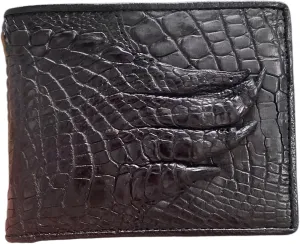 Genuine leather wallets men Alligator Wallet Men alligator Skin Wallets for Mens men wallet alligator mens alligator wallets (Black Nail Leather)
