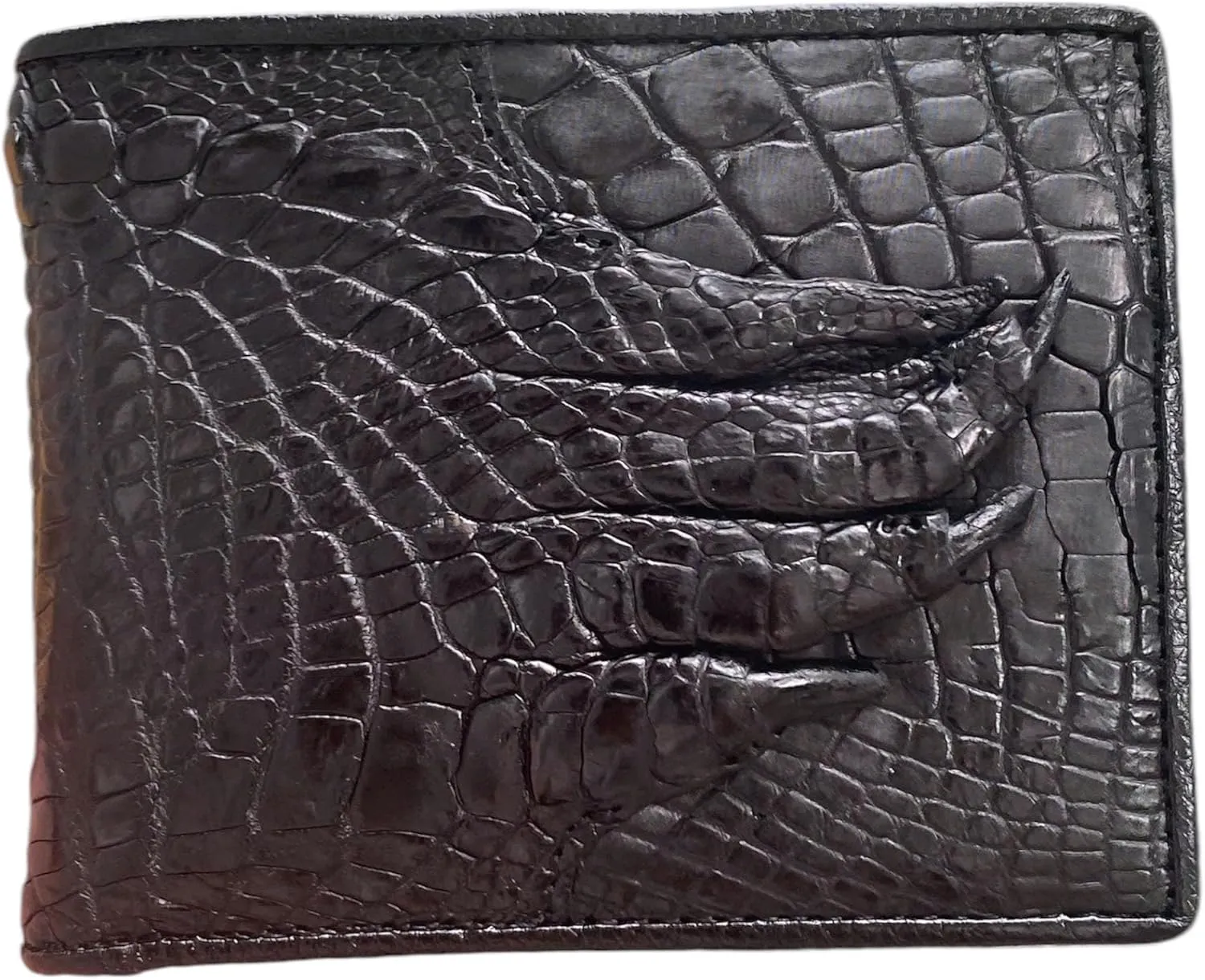 Genuine leather wallets men Alligator Wallet Men alligator Skin Wallets for Mens men wallet alligator mens alligator wallets (Black Nail Leather)