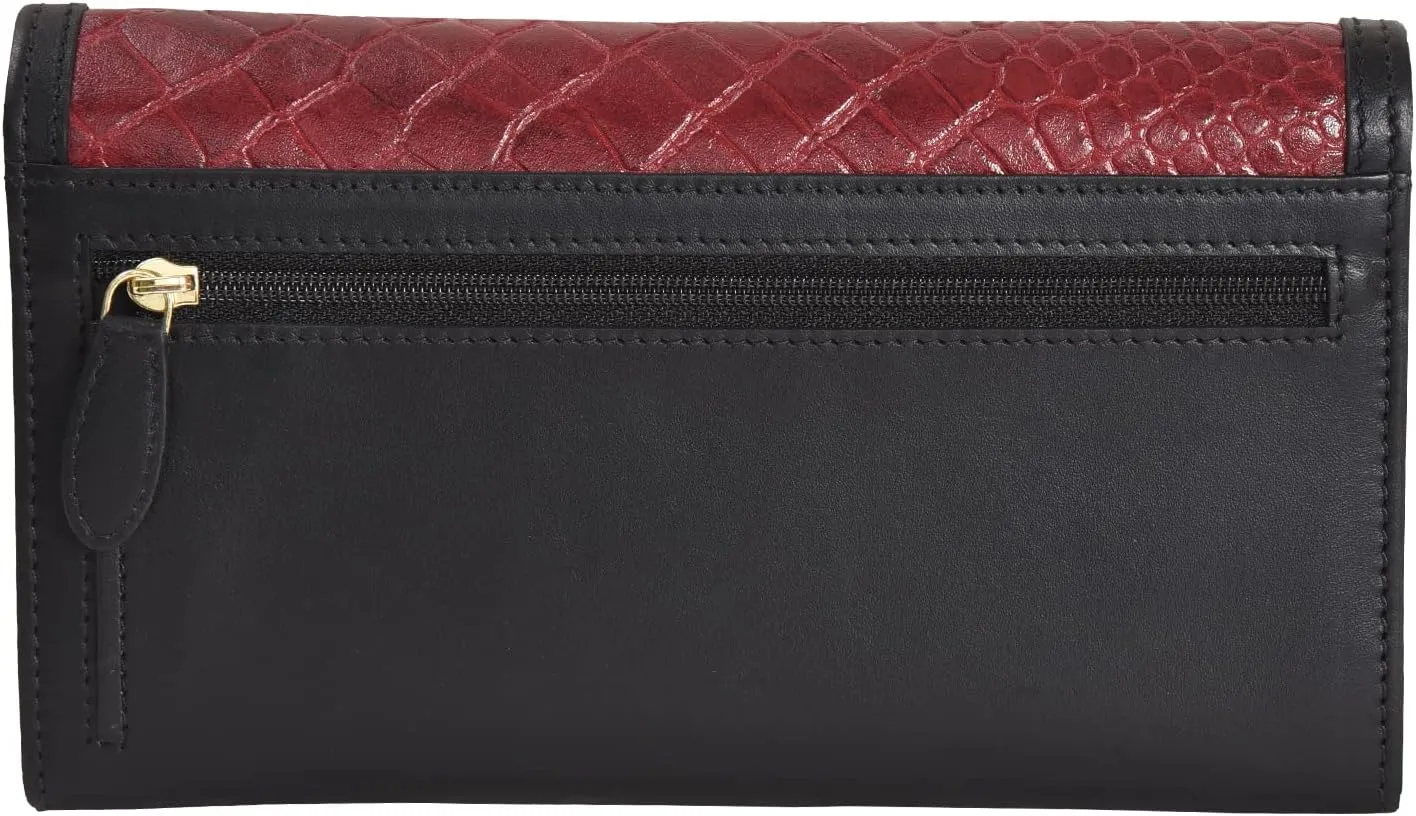 Genuine Leather Wristlet Clutch Wallet Purse