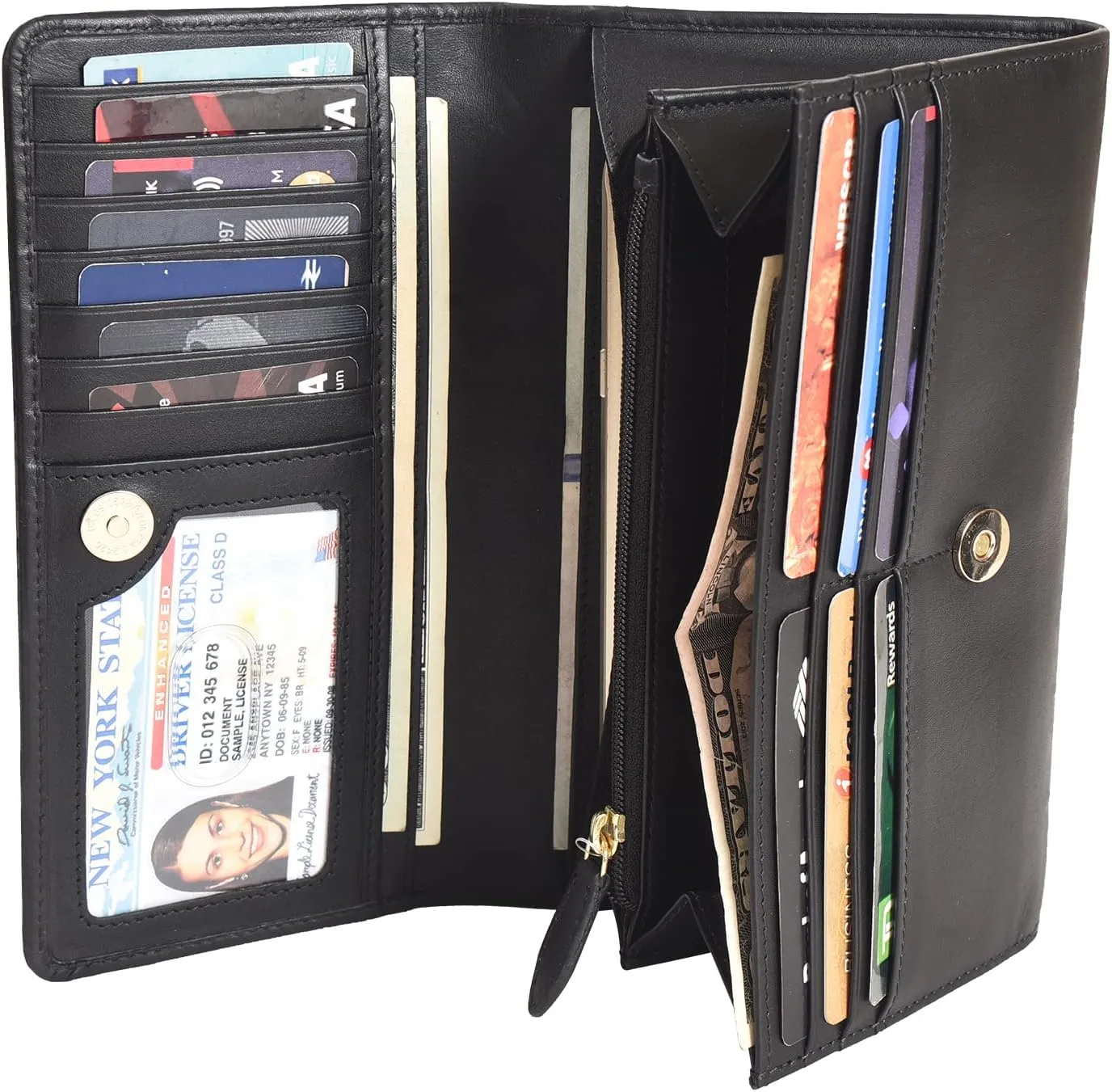 Genuine Leather Wristlet Clutch Wallet Purse