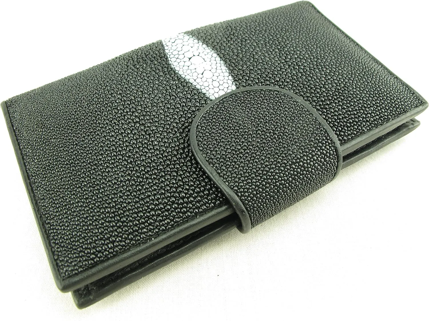 Genuine Stingray Skin Women's Medium Clutch Wallet Photo Purse Black