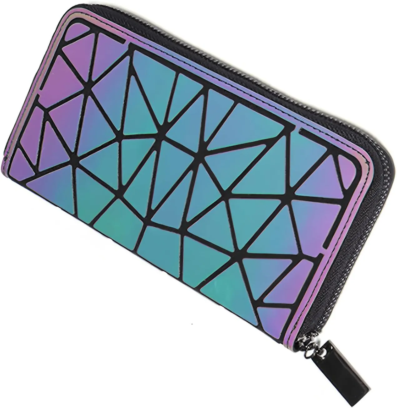 Geometric Clutch Wallet Luminous Lattice Purse Coin Purse Handbag For Women