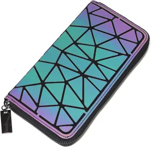 Geometric Clutch Wallet Luminous Lattice Purse Coin Purse Handbag For Women