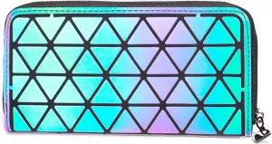 Geometric Clutch Wallet Luminous Lattice Purse Coin Purse Handbag For Women