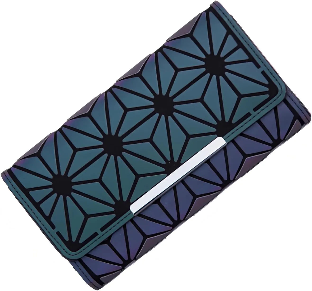 Geometric Clutch Wallet Luminous Lattice Purse Coin Purse Handbag For Women