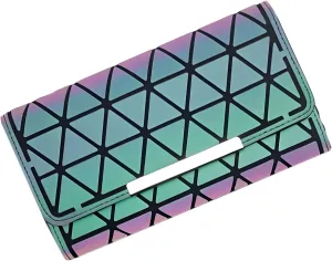Geometric Clutch Wallet Luminous Lattice Purse Coin Purse Handbag For Women