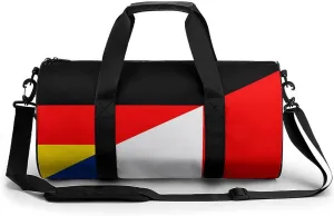 Germany France Friendship Flag Travel Duffel Bag Gym Bags Sports Tote Shoulder Weekender Handbag for Men Women