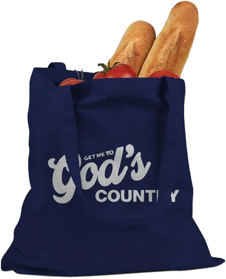 Get Me To God's Country Cotton Canvas Tote Bag