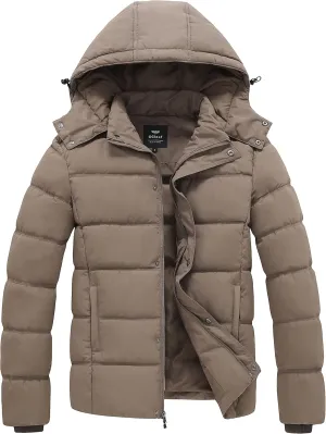 GGleaf Men's Hooded Winter Coat Warm Puffer Jacket Thicken Quilted Jacket