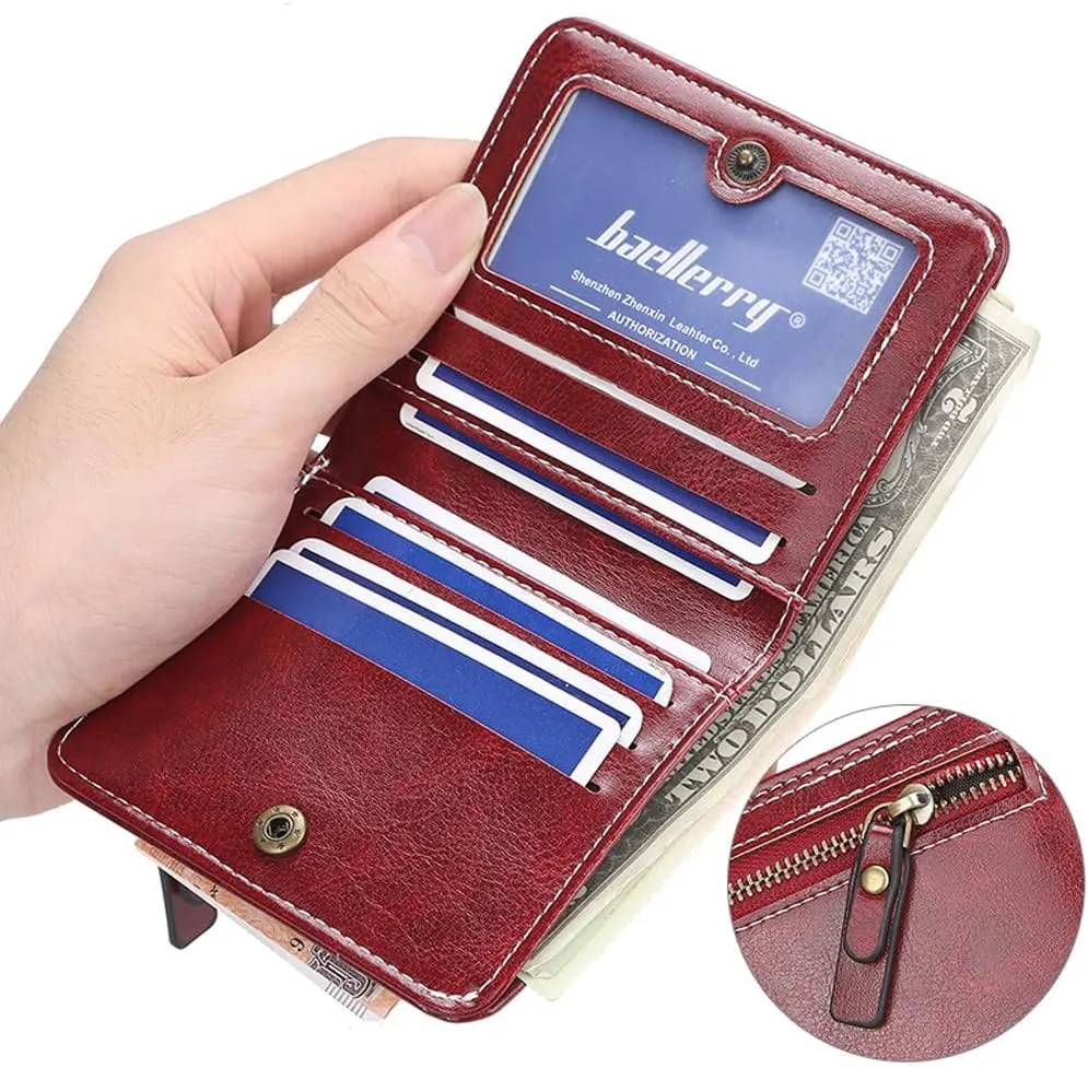 GGOOB Small Leather Wallet Women Y2k Goth Wallet Vintage Bifold Wallet Women Mini Coquette Cash Wallet with Coin Pouch (Blue-Style 2,Mini)