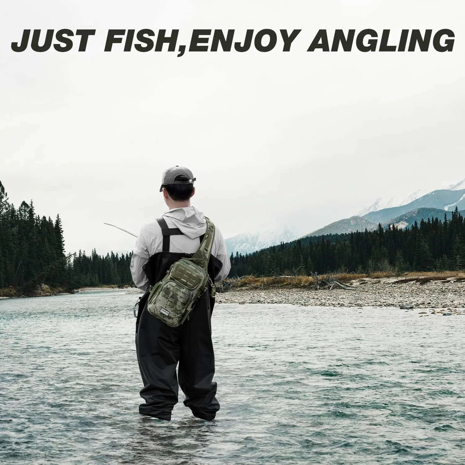 Ghosthorn Fishing Backpack with Rod Holder - Tackle Sling Bag - Fly Fishing Gifts for Men and Women