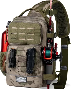 Ghosthorn Fishing Backpack with Rod Holder - Tackle Sling Bag - Fly Fishing Gifts for Men and Women