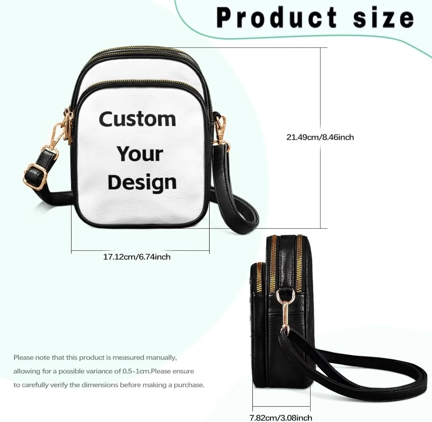 GIFTPUZZ Abstract Art Crossbody Purses for Women Adjustable Crossbody Bag with Zipper Closure and Soft Leather Fabric