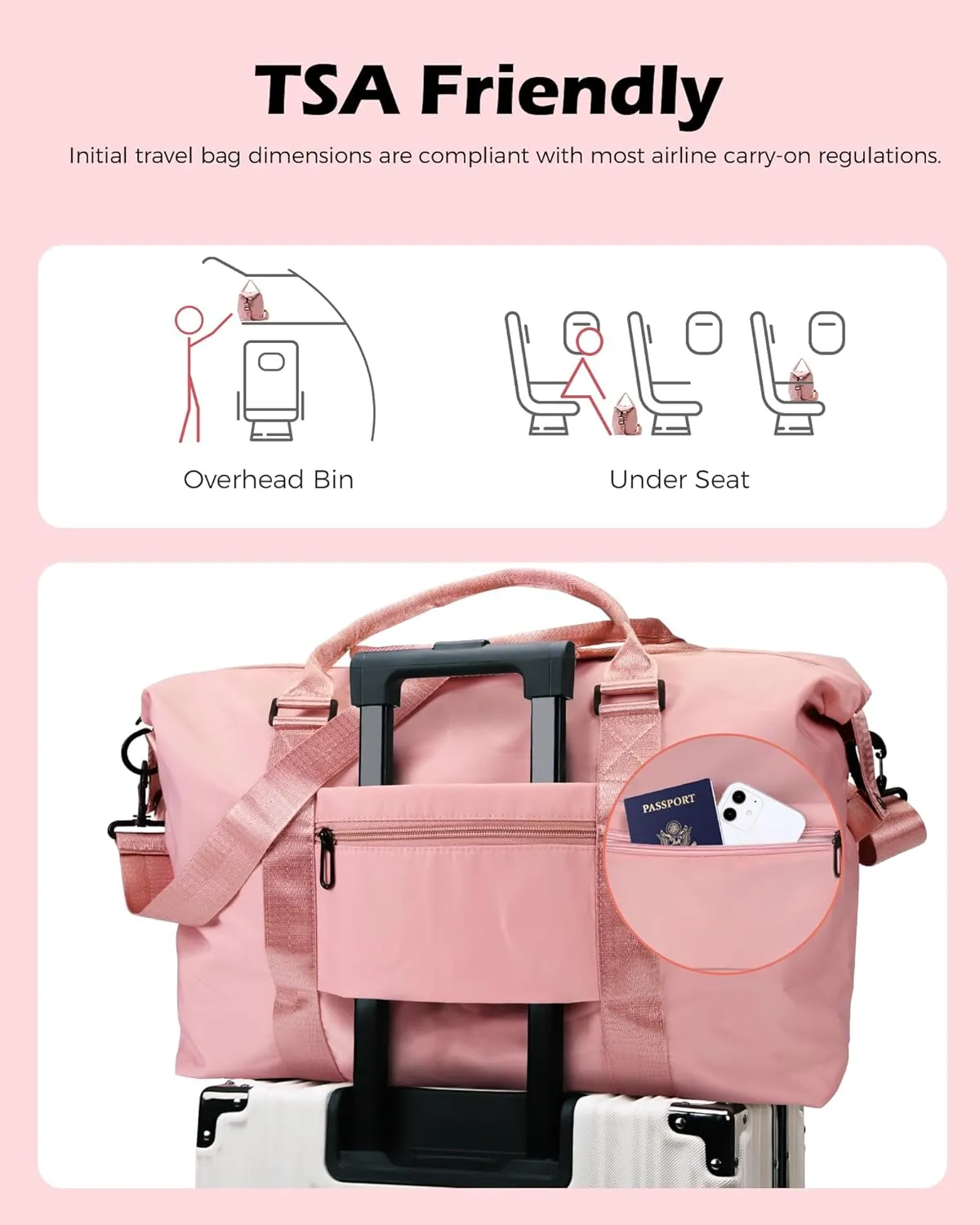 Gifts for 8 9 10 11 13 14 15 16 Year Old Girls, Initial Travel Duffel Bag, Personalized Weekender Bag, Monogram Overnight Bag Personalized Gifts for Girl Birthday Gifts Bride Gift (Letter L)