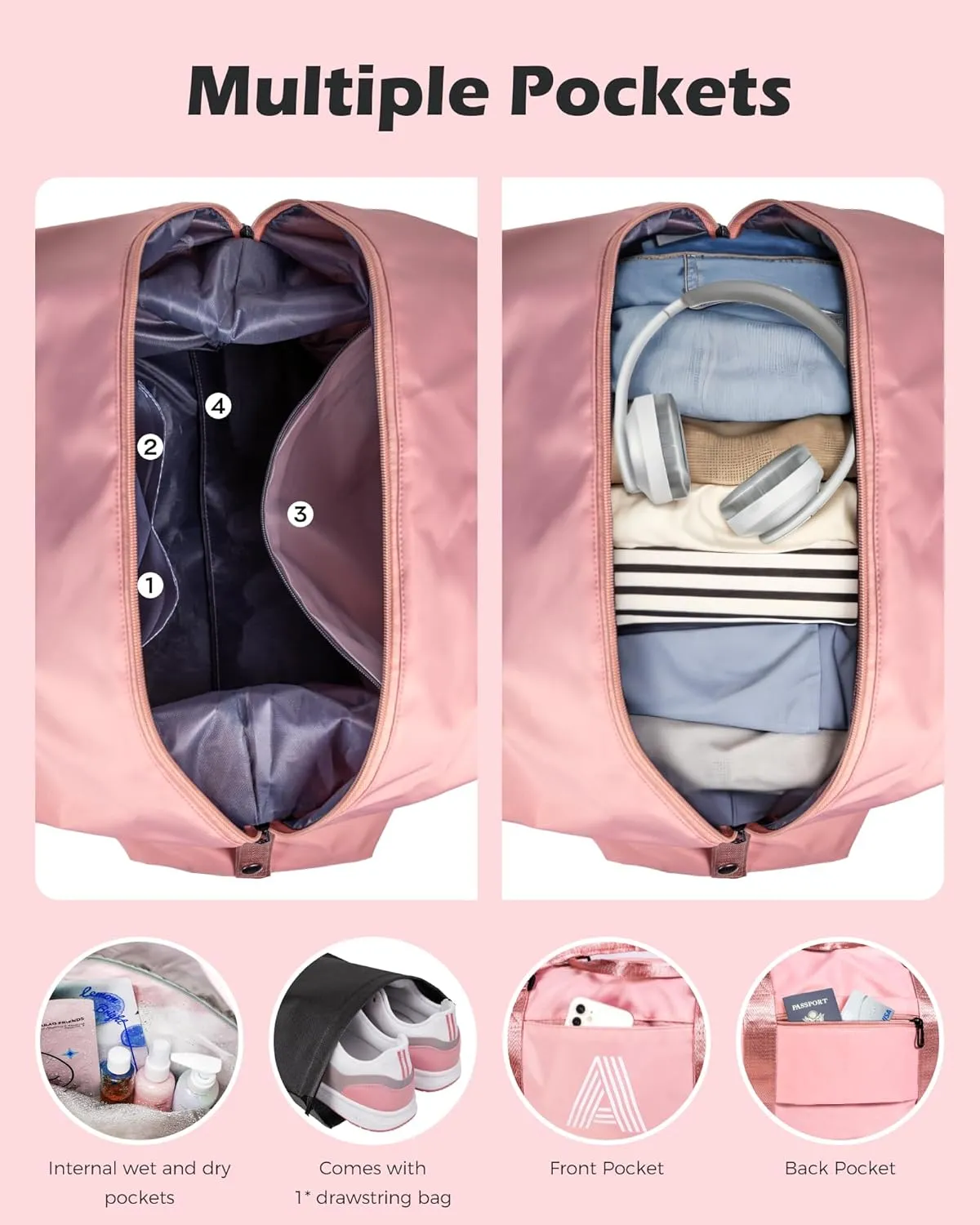 Gifts for 8 9 10 11 13 14 15 16 Year Old Girls, Initial Travel Duffel Bag, Personalized Weekender Bag, Monogram Overnight Bag Personalized Gifts for Girl Birthday Gifts Bride Gift (Letter L)