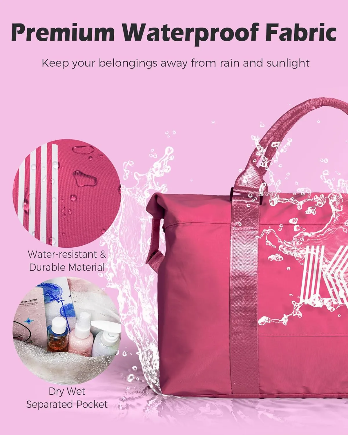 Gifts for Her, Initial Travel Duffel Bag, Sports Bag, Personalized Weekender Bag with Shoulder Strap, Monogram Overnight Bag, Gift for Friend Sister Gifts (Letter F)