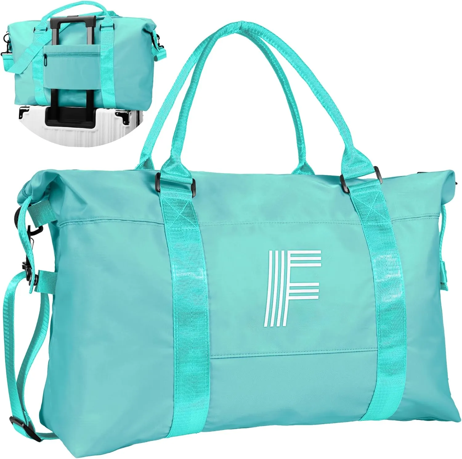 Gifts for Teen Girls, Birthday Gift, Initial Travel Bag, Sports Bag, Personalized Weekender Bag, Monogram Overnight Bag Gift for Her (Letter F)