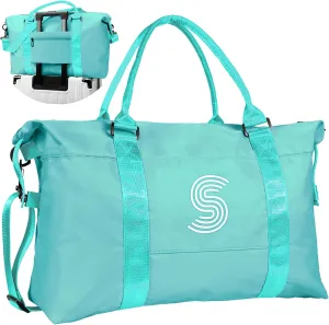 Girl Gift Ideas, Birthday Gift, Initial Travel Bag, Sports Bag, Personalized Weekender Bag, Monogram Overnight Bag Gift for Her,Kid Girl (Letter S)