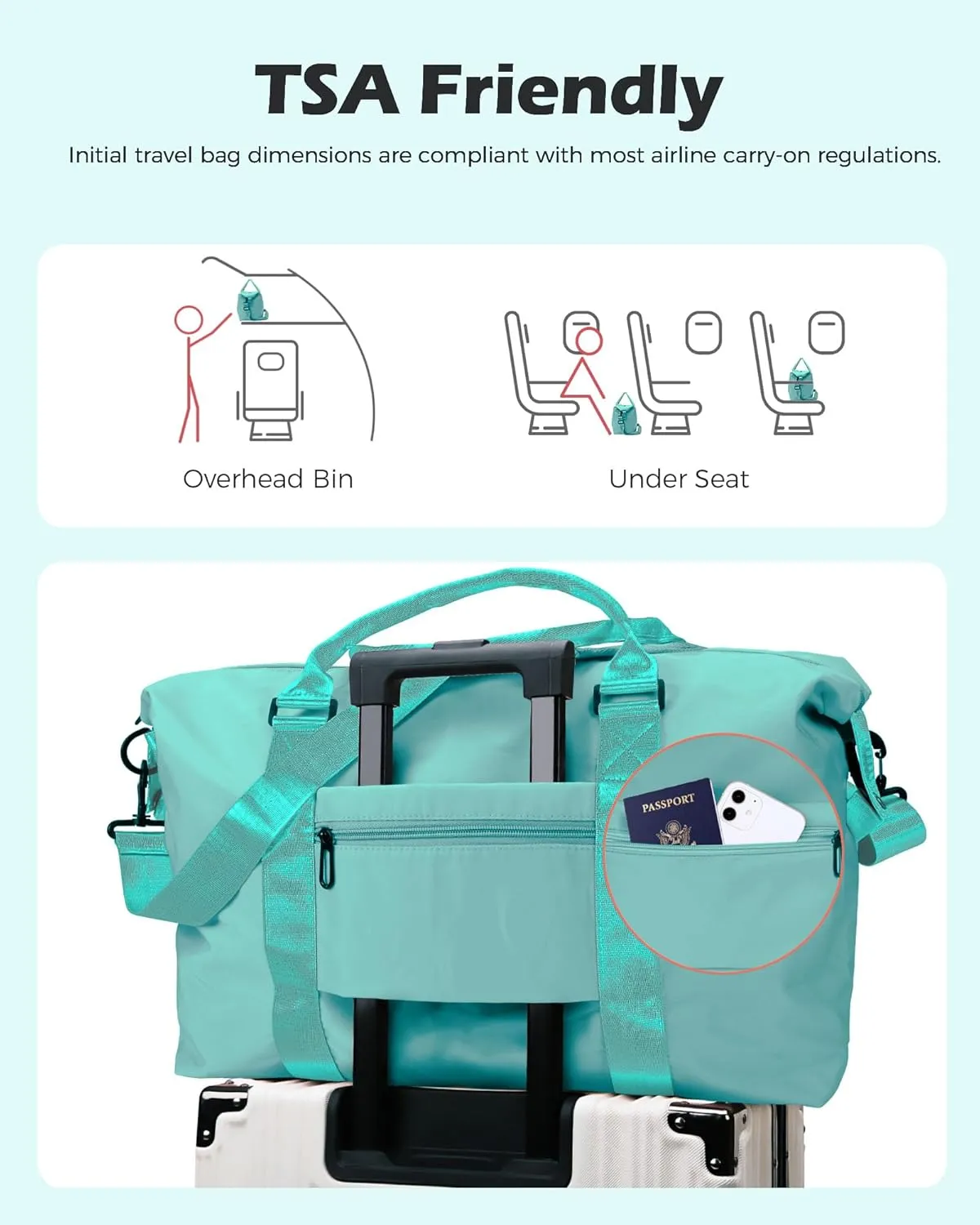 Girl Gift Ideas, Birthday Gift, Initial Travel Bag, Sports Bag, Personalized Weekender Bag, Monogram Overnight Bag Gift for Her,Kid Girl (Letter S)