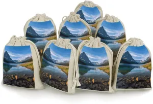 Glacier National Park 8 PCS Muslin Bags with Drawstring Sachet Bags Empty Small Cotton Drawstring Bag Muslin Reusable & Washable Cotton Bag for Herb Spice Candy Soap Jewelry Wedding Gift Pouches