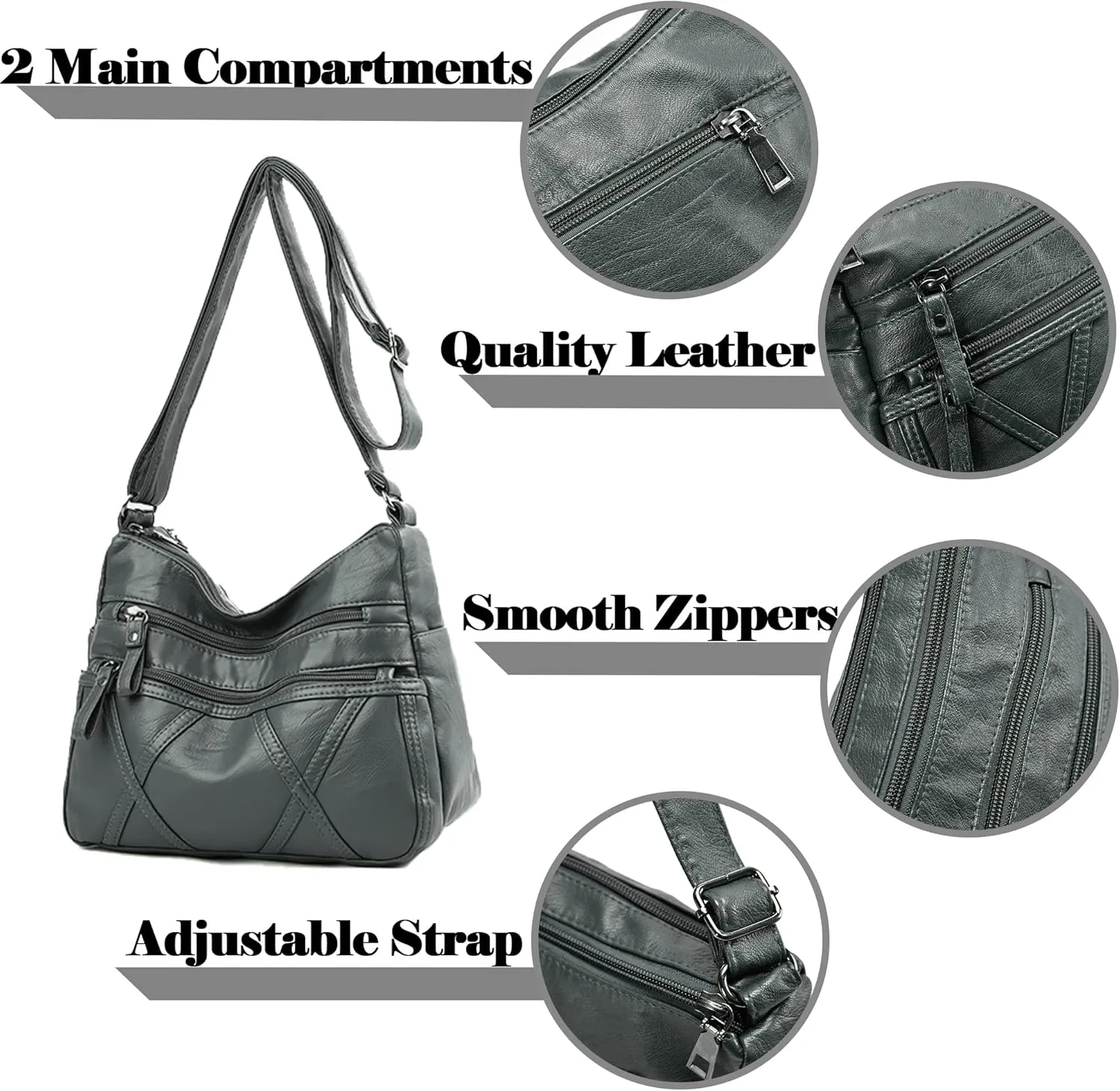 Gladdon Small Crossbody Bags for Women Leather Shoulder Purses Vegan Womens Cross body Bag Lightweight
