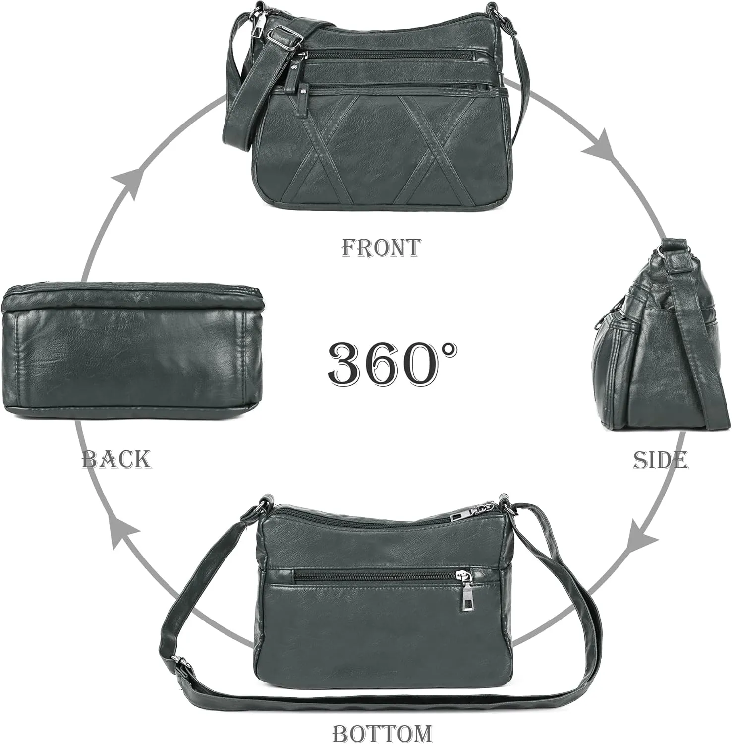 Gladdon Small Crossbody Bags for Women Leather Shoulder Purses Vegan Womens Cross body Bag Lightweight