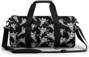 Glasses Giraffe Bite Rose Travel Duffel Bag Gym Bags Sports Tote Shoulder Weekender Handbag for Men Women