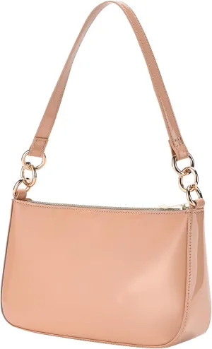 Glossy Faux Patent Leather Shoulder Bag for Women, Shiny Casual Clutch Purse, Mini Trendy Y2K Handbag
