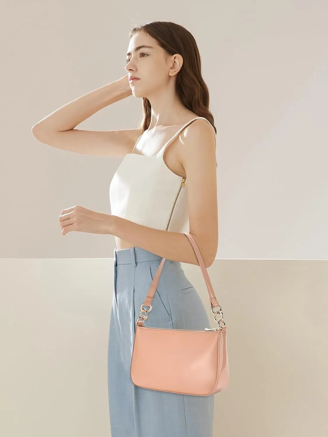 Glossy Faux Patent Leather Shoulder Bag for Women, Shiny Casual Clutch Purse, Mini Trendy Y2K Handbag